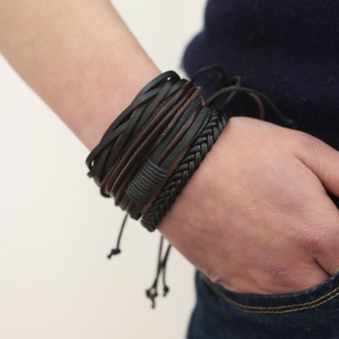 Image of LEATHER BRACELET SET