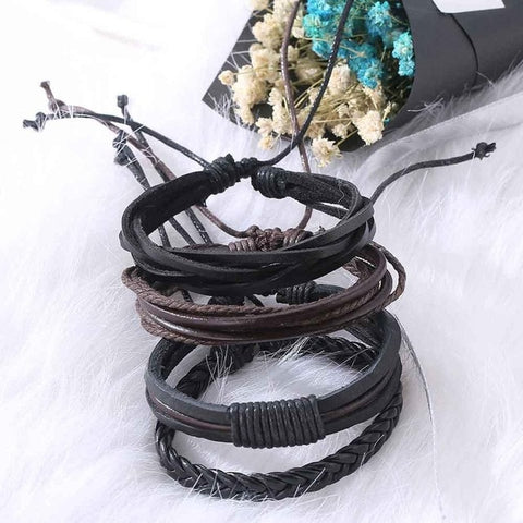 Image of LEATHER BRACELET SET